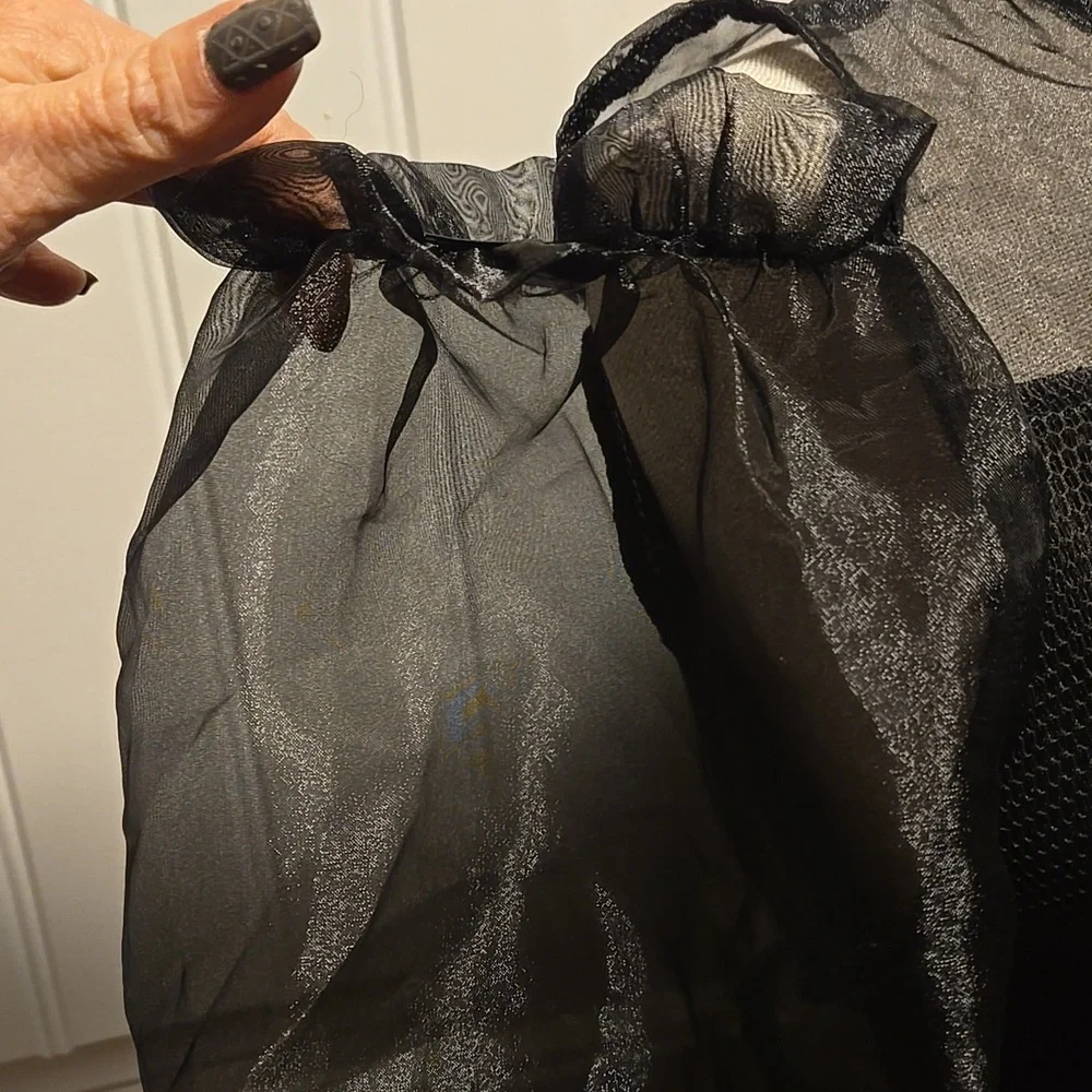 Elegant Black Evening Dress Metallic Detailing Lined Body Large Zip Back - Picture 4 of 12